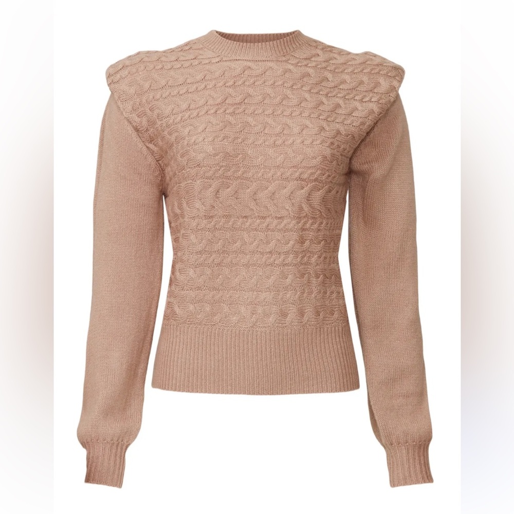 525 cable knit shoulder pad sweater